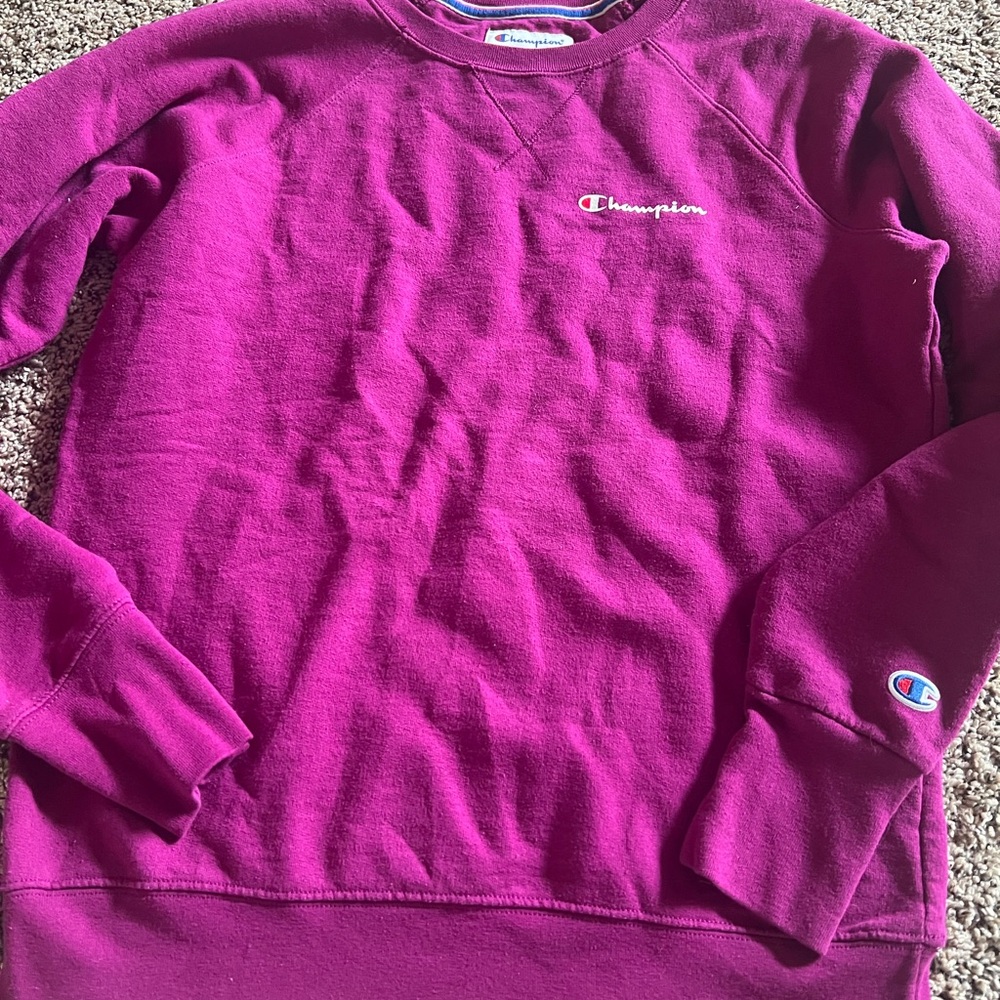 Champion Purple Crewneck Sweater Classic Style